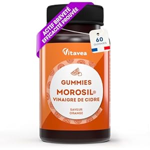 Gummies Morosil® 400 mg et Vinaigre de Cidre – Efficacité Scientifiquement Prouvée du Morosil®, Actif Breveté – Saveur Orange – Convient aux Vegans – 60 unités – Vitavea