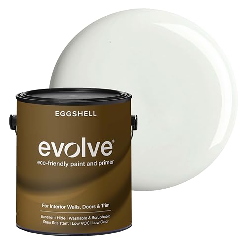 EVOLVE Paint & Primer: Environment-friendly, Low Sheen with One-coat Coverage for Interior & Exterior surfaces (Antique White, 1-Gallon)