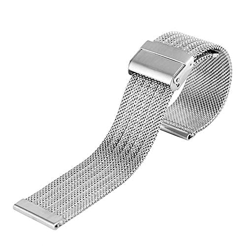 QHQQXN Correa de Reloj, 18/20/22/24 mm Hebilla de Gancho Malla Correas de Reloj de Acero Inoxidable Correas de Reloj Correa de Repuesto