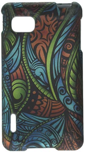 HR Wireless LG Optimus F6 Side Stand Cover with Holster - Retail Packaging - Black/Dark Blue