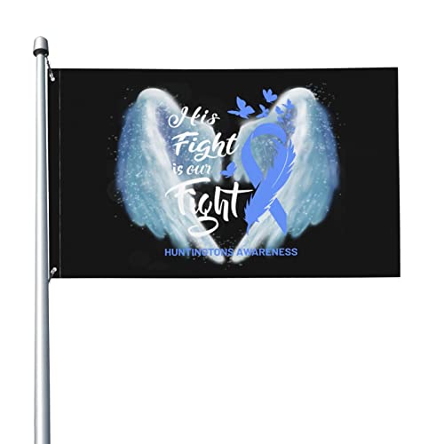 Flagge 3 x 5 Fuß His Fight is Our Fight Huntingtons Awareness Flags Banner in lebendigen Farben mit Messingösen für die Dekoration im Innen- und Außenbereich