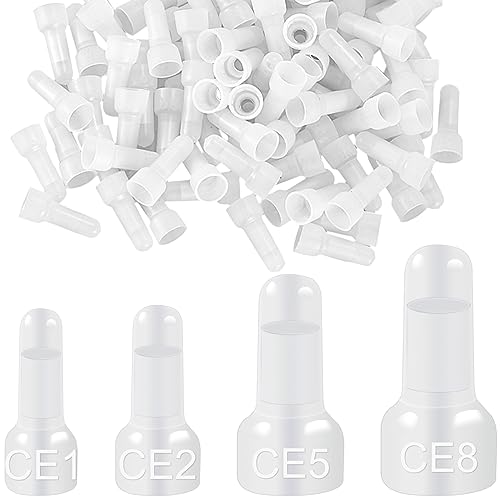 DKARDU Closed End Crimp Connector Wire Caps Terminal, 420 Pcs Electrical Wire Connectors 22-16/16-14/12-10/8-6 Gauge Splice Assortment Kit, Cable Connectors Nylon Insulation