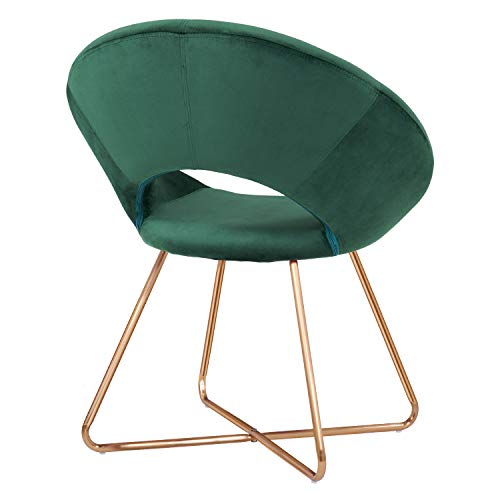 Duhome Dining Chair Chair Mid-Century Modern Upholstered Leisure Club Velvet Cushion for Living Room Bedroom Reception Area Dark Green 1pcs