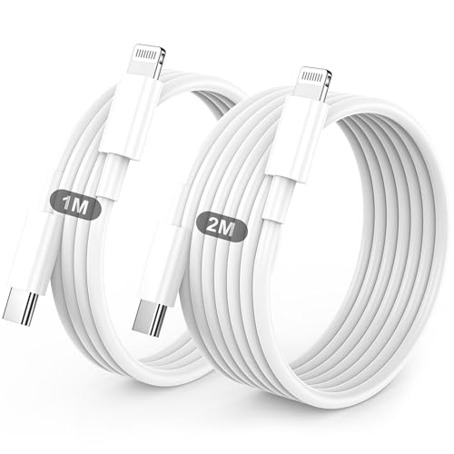 Cable iPhone USB C, Cable USB C vers Lightning 1M+2M, MFi Certifié Câble iPhone USBC Chargeur Rapide Fil pour Apple iPhone 14 13 12 11/Pro...