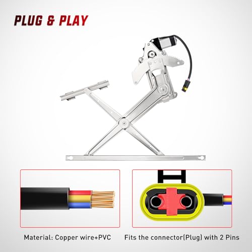 Image of Nilight 741-753 Power Window Regulator and Motor for Ram 1500 1994-2001 | Window Lift Motor Assembly also fits Ram 2500 and 3500 1994-2002, front driver-side left door replacement
