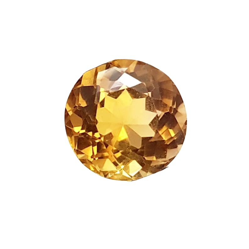 Citrine naturelle ronde 14,2 mm idéale pour fabriquer bague et pendentif fait main