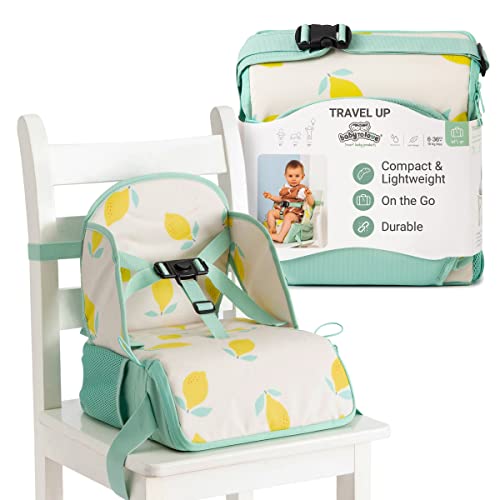 Image of BabyToLove Travel Up Baby Booster Seat and Storage | Lightweight On The Go and Easy to Carry | Happy Lemon