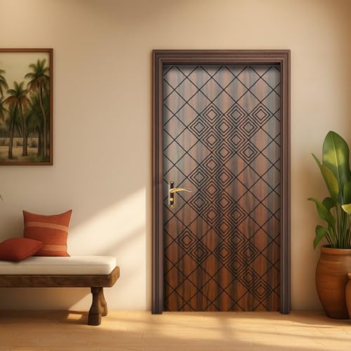 Image of Floresta WPC Door| European Technology| Actual WPC| Thickness 30mm| Size 81x27| Weight 24kg| 550 kg /m Density| Life Time Warranty Termite /Borer-Water /Moisture Proof, Fire Retardant| Eco Friendly
