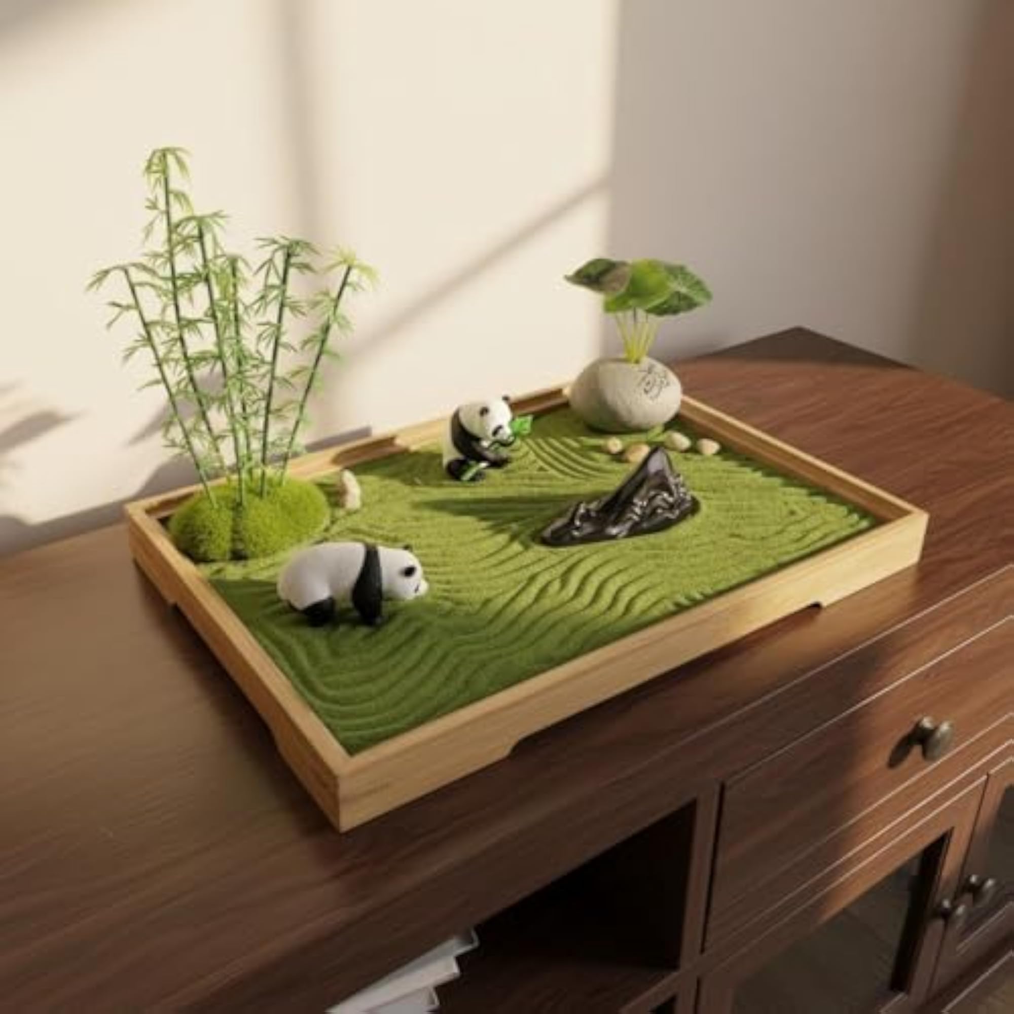 Compact Panda Sand Tray Decor Tabletop Decoration