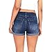 Produktbild Deloito Damen Freizeit Niedrige Taille Shorts mit Taschen Gewaschen Einfarbig Mini Jeans Kurze Hose Dünn Reißverschluss Denim Hotpants (Blau,Small)
