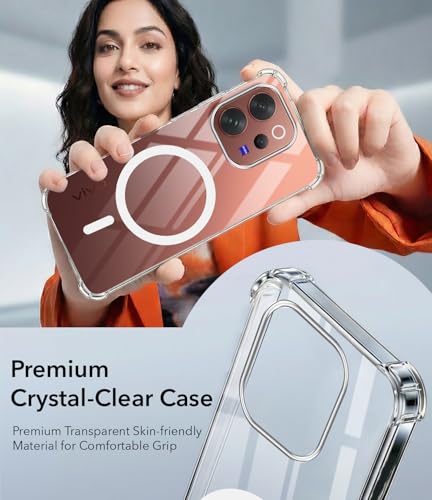 Image of Jkobi Shockproof Crystal-Clear Back Cover for Vivo V70 | Vivo V70 Elite 5G (Magsafe Wireless Support | Drop & Camera Protection | Hard Polycarbonate)