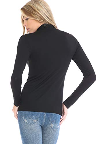 Image of Women's Lightweight Long Sleeve Turtleneck Top Pullover Sweater (S-3XL)