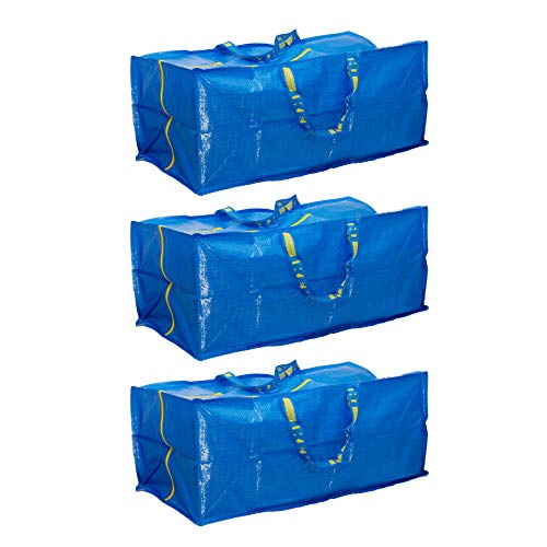 3 x IKEA FRAKTA Borsa portatutto blu 76 litri