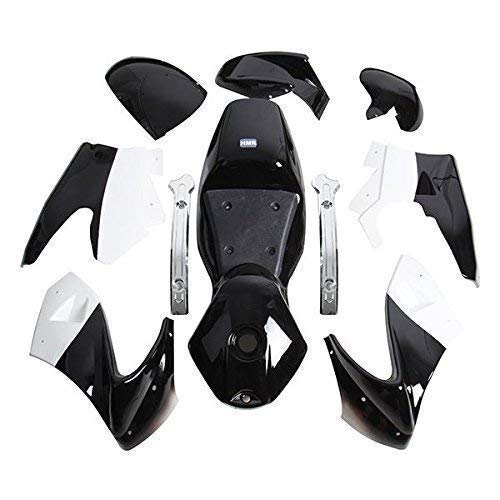 Pocket Bike Verkleidung Set komplett schwarz/Weiss