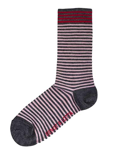 Bengt & Lotta Merino Wool Socks Formal Casual Men's Women's Large (40-45) Black & Pink Stripes Axel