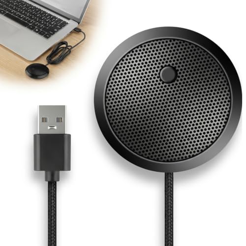 DUSEKI Microphone USB de Conférence avec Bouton Muet et LED pour PC