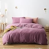 Cottonight Purple Comforter Set Queen Pale Mauve Bedding Comforter Set Full Solid Modern Dusty Lilac Purple Blanket Quilts Breathable 3 Piece Purple Comforter Set for Women Adults