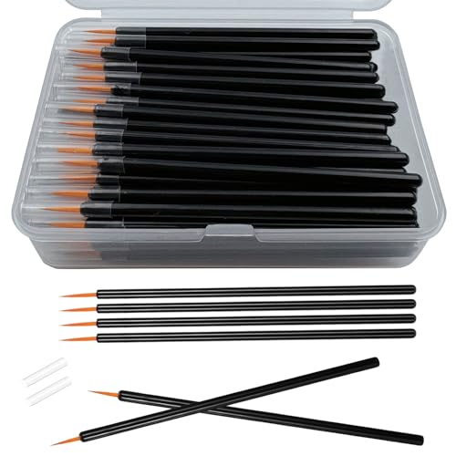 100-Piece Disposable Eyeliner Brush Kit with Hygienic Caps - Ultra Fine Tip Nylon Bristles for Liquid & Gel Makeup - 9cm Professional Salon Brushes