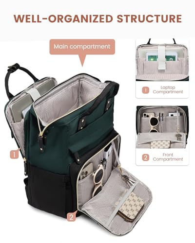 Image of LOVEVOOK Laptop Backpack for Women, 15.6'' Waterproof Nurse Bag Teacher Work Backpack Purse for Women, Travel Computer Backpack for College Office Business Ladies