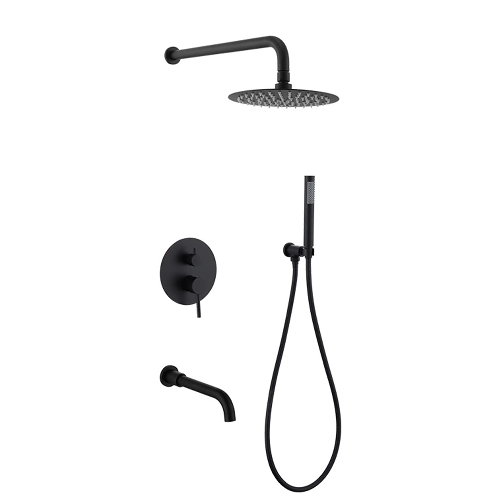 OZBMA Shower Mixer, Concealed 2 Way Mixer Set Rain Shower, Sets with Head and Hose Holder