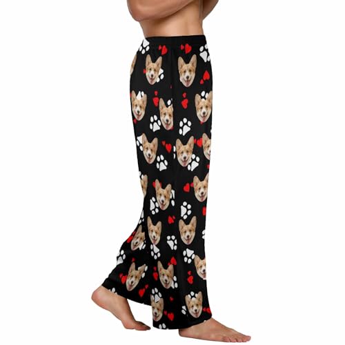 Custom Mens Pajama Pants Personalized Casual Pj Bottoms with Photo Face Sleepwear Pants for Men Christmas Holiday2