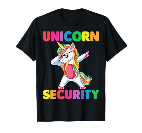 Halloween Dad Mom Daughter Adult Costume Unicorn Security T-Shirt