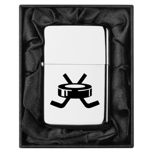 Encendedor en caja negra con diseño hockey