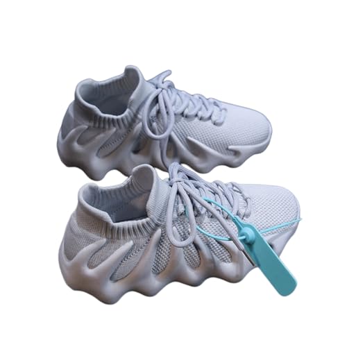 Y2K Ripple Wave Sneakers Millennium-Inspired Ultra Soft Sock Fit Athletic Shoes | Futuristic Wavy Sole | Y2K Fashion Women's Sneakers in Pink, Grey & Beige