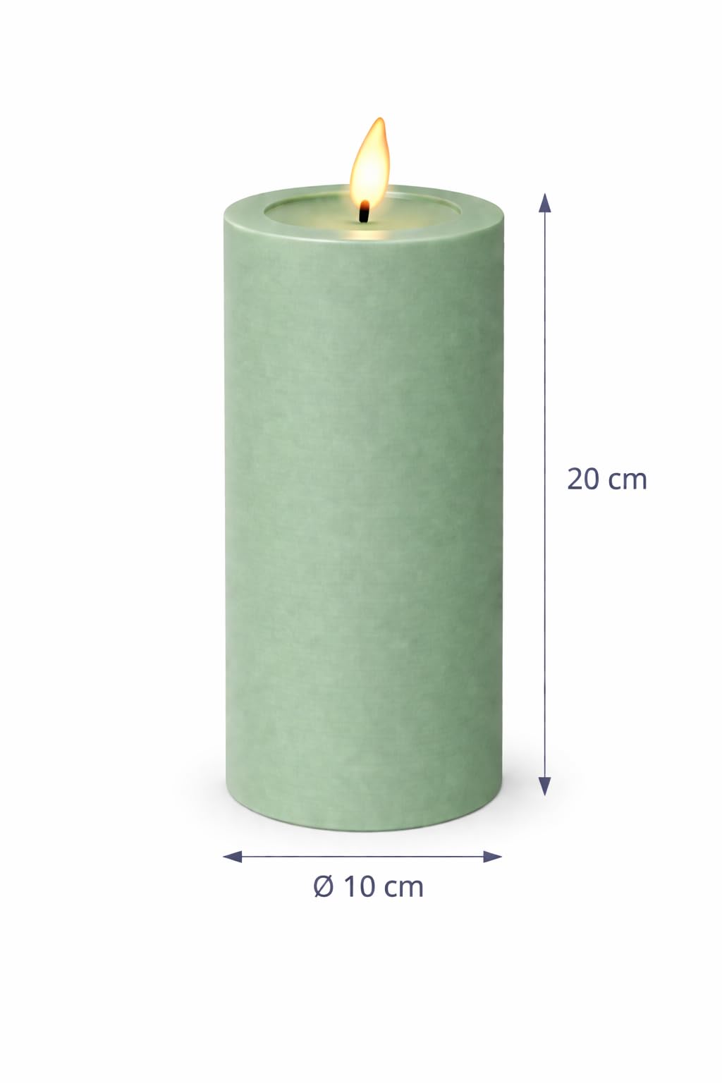 ReWu Candela LED Outdoor Deluxe Homeart Real Flame con funzione timer e specchio di cera, resistente al calore, impermeabile, per esterni, luce bianca calda, senza fiamma