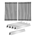 GasSaf 17.4 Inch Grill Grates 7525, 22.5 Flavorizer Bars 7536 Replacement for Weber Spirit 300 E-310 E-320, Spirit 700, Weber 900, Genesis Silver B/C, Genesis Gold B/C Grills (Side-Panel)