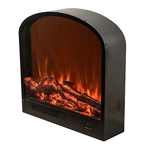 Elektrische Kaminheizung In-Wall-Elektroherd für wärmeren Winter mit echtem Holzfeuerflammeneffekt ＆ Auslass mit großem Fensterboden
