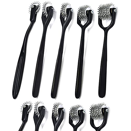 AAProTools Set of 5 Wartenberg Neurological Pin Wheel Pinwheel 1, 2, 3, 5, & 7 Head Diagnostic Tactical All Black