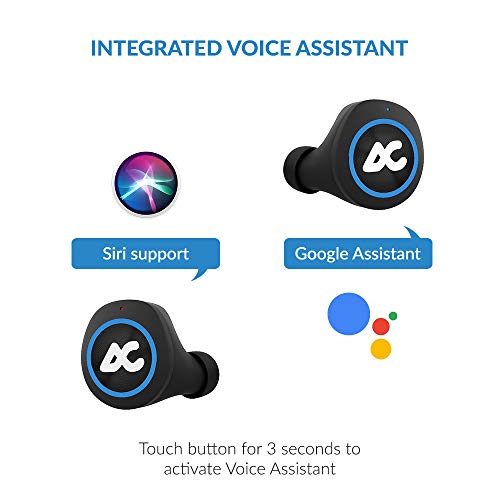 Image of AirBolt 505 True Wireless (TWS) Earbuds - Bluetooth 5.0, Full Touch Earphones, IPX5 Water Resistant, HD Stereo Sound, High Bass, InBuilt MIC, Upto 36 Hours Playtime with Charging Case (Blue + Black)