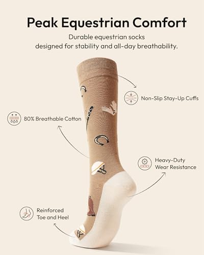 Image of Belloxis Knee High Socks for Women & Teen Girls, Cute Fun Pattern Long Socks for Daily Wear, Holiday Birthday Gift Ideas