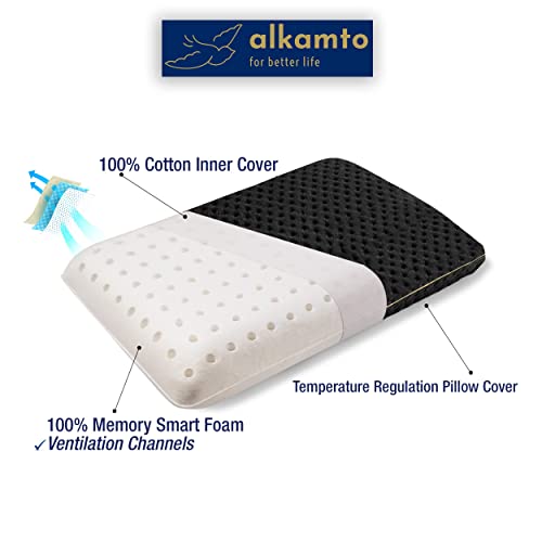 Travel-Camping-Comfortable-Memory-Foam-Pillow-with-Extra-Cotton-Cover--Easy-to-Carry-Portable-Bag