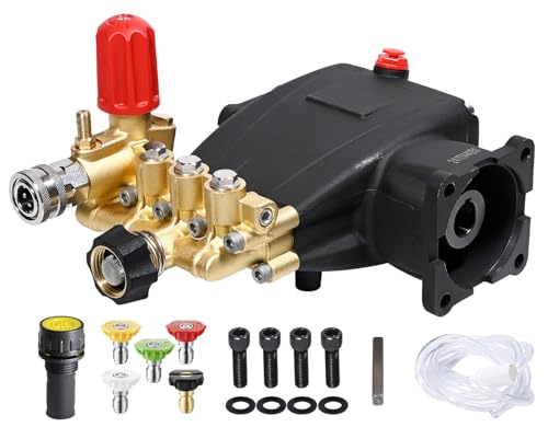 YAMATIC Horizontal Triplex Pressure Washer Pump 3/4' Shaft 2800-3700 PSI @ 2.5 GPM 5-8 HP Replacement Pump Compatible with Honda GC190 GX200 Simpson 90036 40224 40225 40226 Santoprene 41182