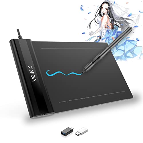 Drafting tablets VEIKK S640 Computer Graphics Tablets, Ultra Thin and Pocket Pen Tablet 8192 Levels Digital Drawing Pad for Computer on Linux /Windows /Mac OS /Android, OSU Gaming Pad