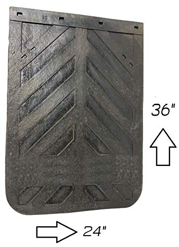 Image of Denco Black Chevron Semi Truck and Trailer Mud Flaps, Heavy-Duty Rubber, 24 inch x 36 inch, Set of 2