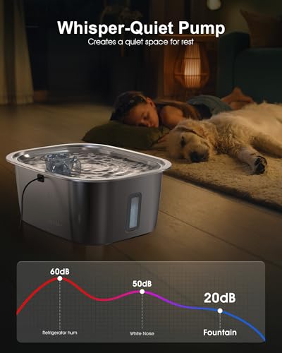 Image of Dog Water Fountain Pump Replacement for D2341, D2419, D2223, D2322 Models, Pet Water Fountain Replacement Pump for PETNF Stainless Steel Large Dog Fountain for Large Dogs, Long Lifespan, Ultra Quiet