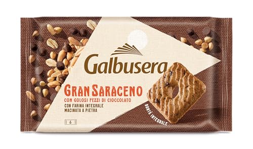 Galbusera Gransaraceno, Galletas Integrales con Trigo Sarraceno y Trozos de Chocolate, Ricas en Fibra, 260 g
