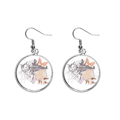 Pendientes de gato en plata y pintura de tinta perfectos para tu look diario