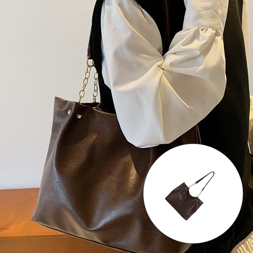 Trendy Casual Shoulder Bag Roomy Interior Practical Underarm Bags For Office School Travel Essential Women's Chain St2