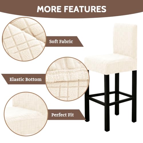Image of FUANGUI Bar Stool Covers Set of 4, Stretch Bar Stool Seat Covers