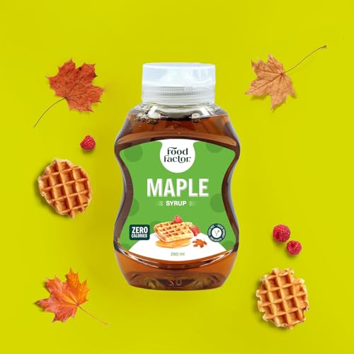 Food Factor Maple Syrup | Made in Italy | Zero Sugar, Zero Calorie, Gluten Free, Suitable For Vegan, Keto Friendly Use it with Ice Cream, Coffee, Latte (260ml, Maple)