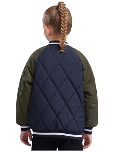 Unisex Kids Zipper Baseball Jacket with Letter Print Boys Girls Varsity School Uniform Casual Daily Coat2