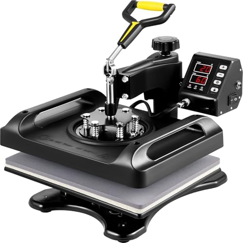 Plancha Térmica, Máquina de sublimación combinada 8 en 1 30 x 38 cm con rotación 360° for gorras, camisetas, tazas y platos(Balck)