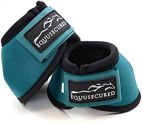 Equusecured Horse Bell Boots - Overreach Boots for Horses - Durable Hoof Boot Pair for Horses - Bell Boot for Maximum Protection and Comfort - Multiple Sizes for Every Horse Age (Teal, Medium)