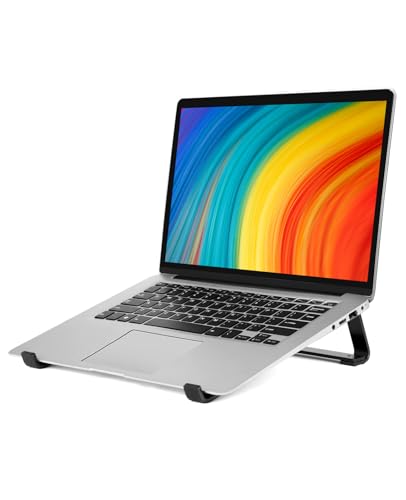 Thibault Laptop Stand for Desk - Aluminum Ergonomic Computer Stand?Laptop Riser, Cooling Laptop Holder, Compatible with MacBook Air Pro/Dell/HP/Lenovo/Alienware and 13-17 inches Laptops, Blue-Black