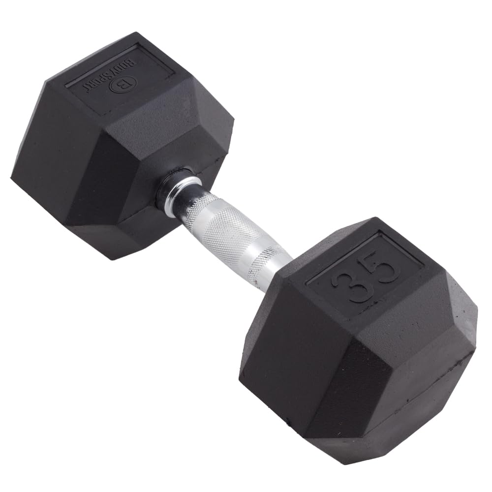 Body Sport Rubber Encased Hex Dumbbell Weight