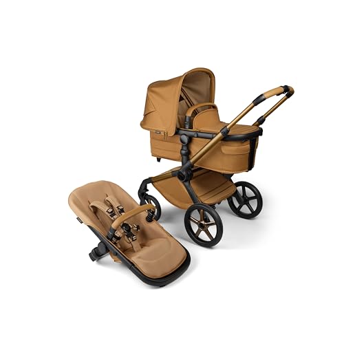 Bugaboo Fox 5 Noir Limited Edition, Carrito Todoterreno, Cochecito de Bebé 2 en 1, Fácil Plegado, Capazo Espacioso, Asiento Extensible, Amber Glow